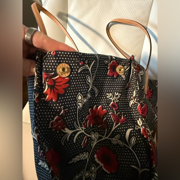 Tory Burch Ella Floral Tote - Navy and Red - Picture 7 of 15